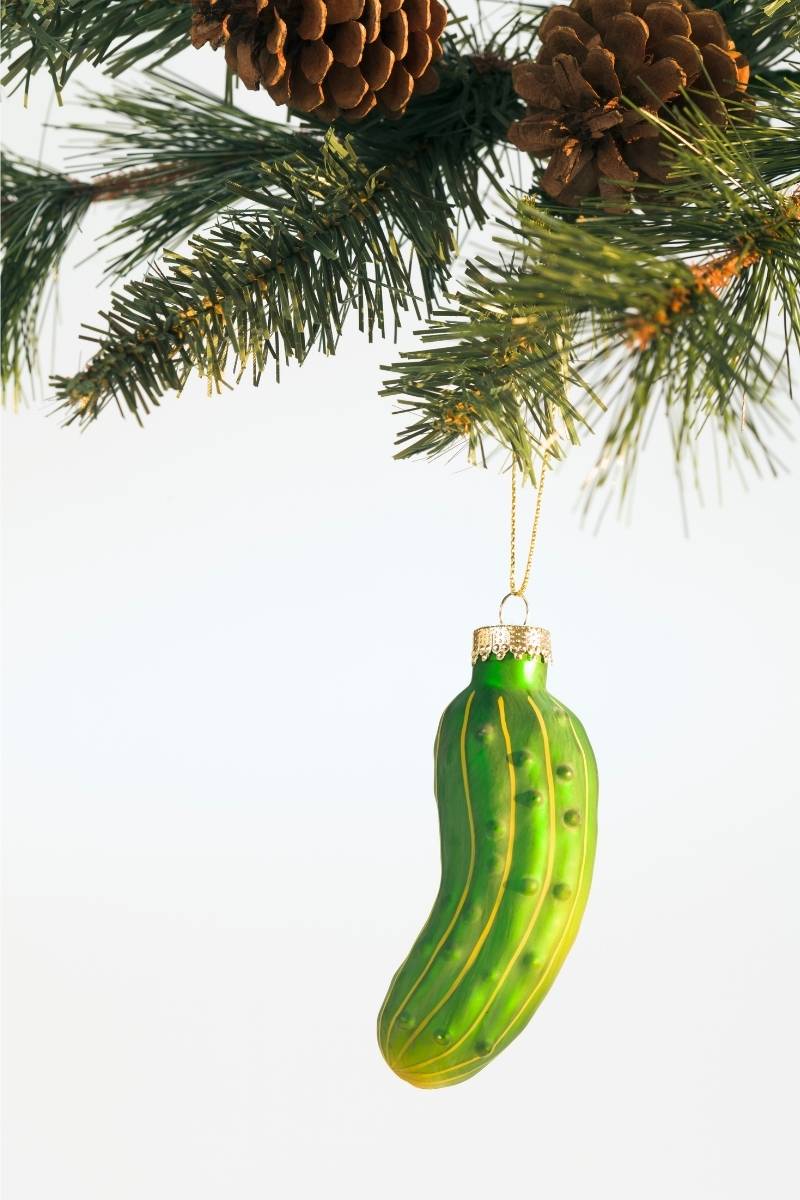 Pickle Ornament on Christmas Tree