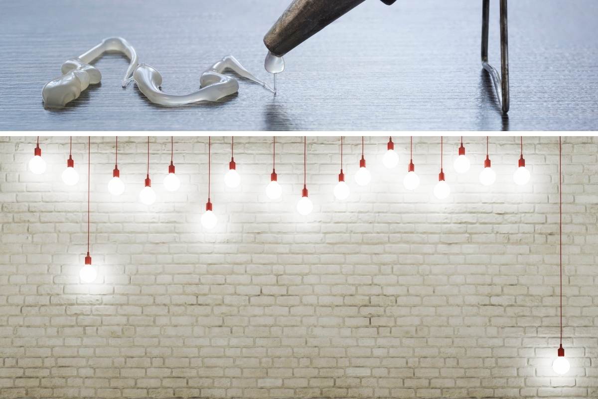 Hang Christmas Lights on Brick Wall With a Hot Glue Gun