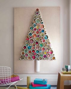 A PVC Christmas Tree on a wall