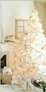Silver and gold white Christmas tree ideas
