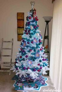 White Frozen Christmas Tree Idea