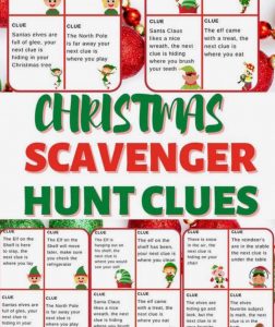 printable Christmas scavenger hunt clues