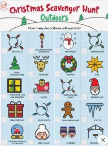 Christmas scavenfer hunt outdoors printables