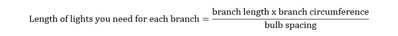 calculate outdoor tree lights with branch length