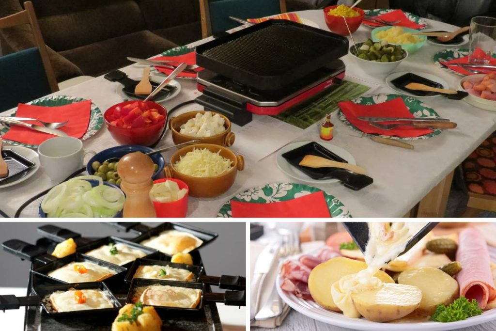 Raclette oven on table