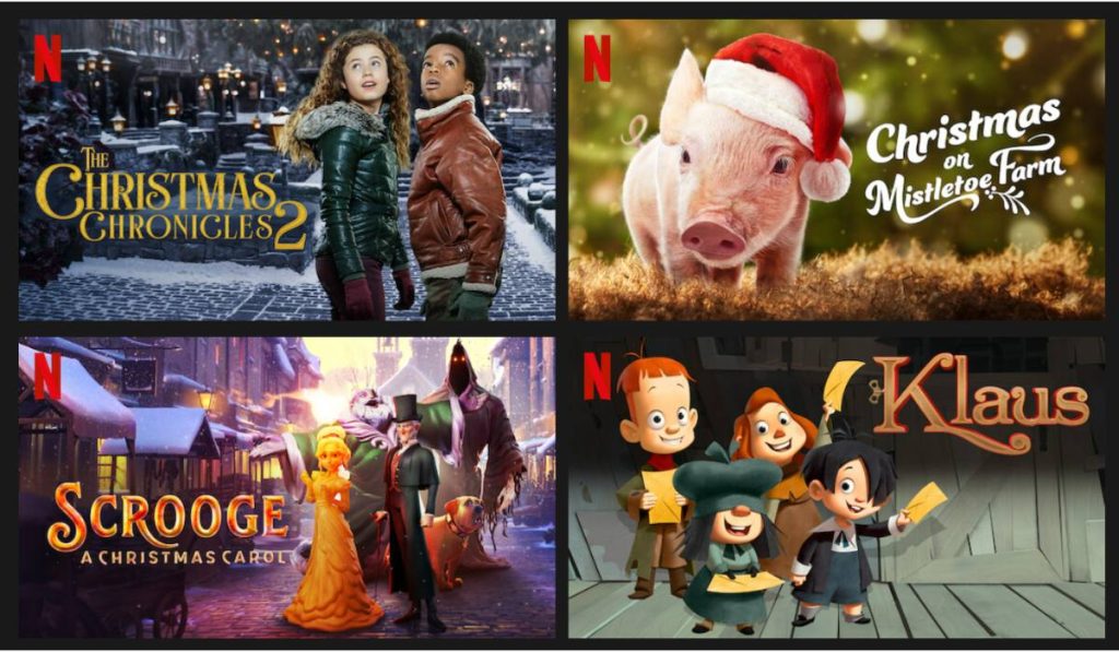 four christmas movies on netflix streaming service
