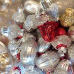 red and silver acorn ornaments