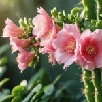 "Close-up of a Christmas cactus with vibrant pink blooms and green foliage in natural daylight."