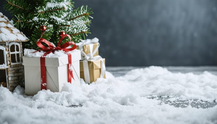 Crafting materials and tools including PVC pipes, paints, wood boards, and outdoor lights on workbench