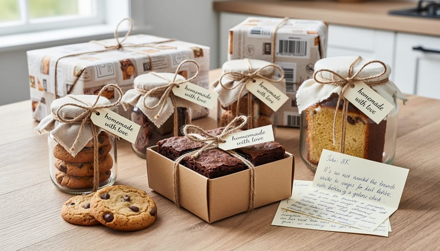 Festive cookie tins and gift boxes filled with homemade holiday treats